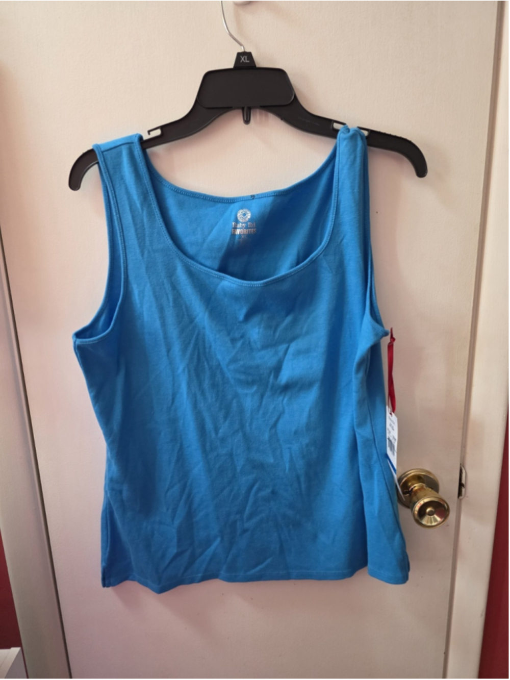 Ruby Rd Favorites Womens XL Marine Blue Cotton Tank Top NWT